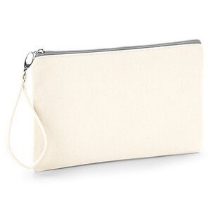 Westford Mill Canvas Wristlet Pouch / Natural/Light Gray
